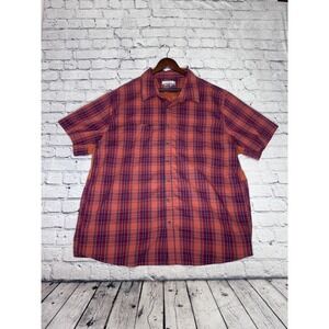 Magellan Outdoors Mens Plaid Short Sleeve Button Up Shirt Classic Fit 3XL